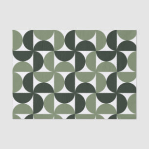 Papel De Seda Padrão moderno do Meio século Verde Sage