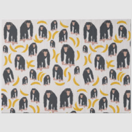 Papel De Seda Padrão Monkey Chimpanzee & Banana