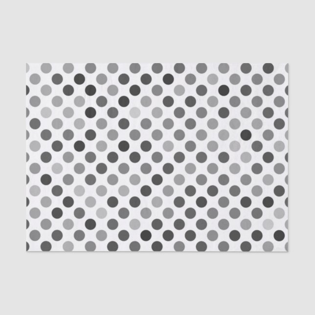 Papel De Seda Padrão monocromático de Bolinhas (pontos pretos e  (Frente )