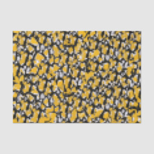 Papel De Seda Padrão Mosaico Amarelo Preto Moderno e Tendência