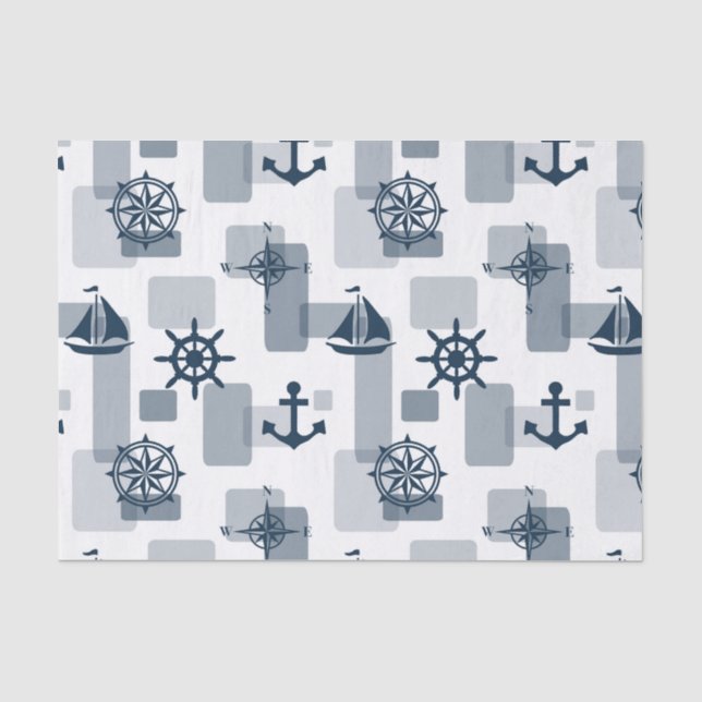 Papel De Seda Padrão náutico (Frente )