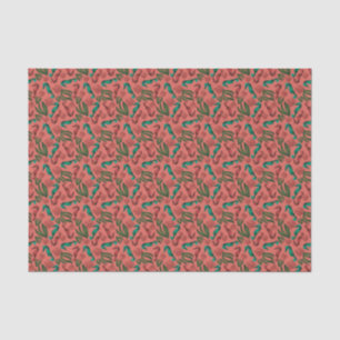 Papel De Seda Padrão Náutico da Coral do Cavalo-da-Marinha