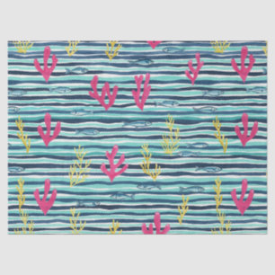Papel De Seda Padrão Náutico de Aquarela Retro (1)