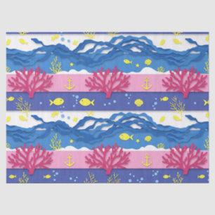 Papel De Seda Padrão Náutico em Aquarela Retro (16)