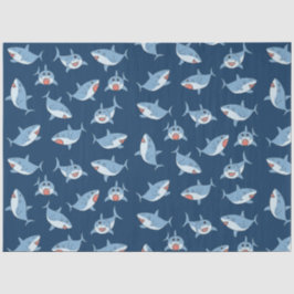 Papel De Seda Padrão Oceânico dos Tubarões Brancos de Excelente