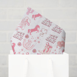 Papel De Seda padrão ocidental da vaqueira rosa boho