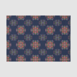 Papel De Seda padrão ornamental azul