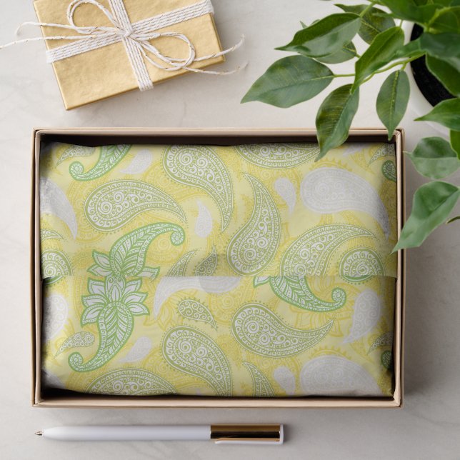 Papel De Seda Padrão Paisley  (Presente)
