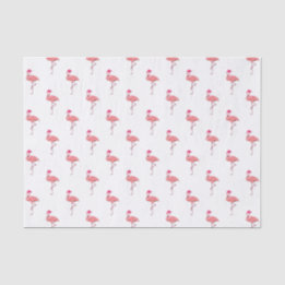 Papel De Seda Padrão Papai Noel Flamingo Rosa