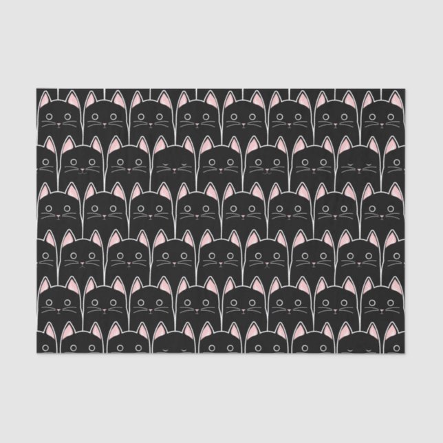 Papel De Seda Padrão para muitos gatos pretos (Frente )