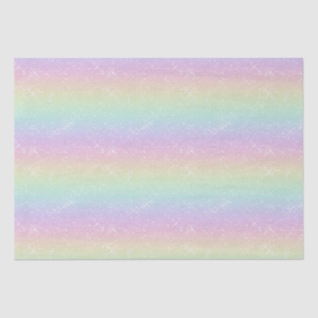 Papel De Seda Padrão Pastel Rainbow Sparkles (Frente )