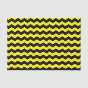 Papel De Seda Padrão preto-e-amarelo do Chevron moderno