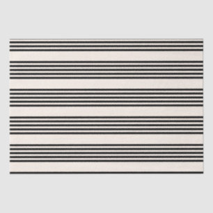 Papel De Seda Padrão preto e bege de cinco faixas
