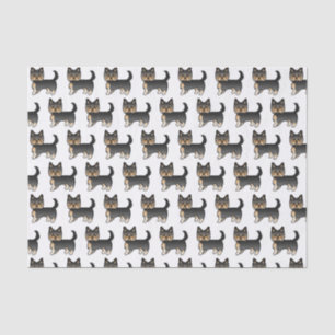 Papel De Seda Padrão Preto E Tan Yorkshire Terrier Cute Dog