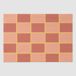 Papel De Seda Padrão quadrado vermelho-rosa verificado