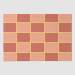 Papel De Seda Padrão quadrado vermelho-rosa verificado