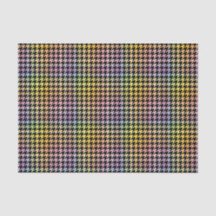 Papel De Seda Padrão Rainbow Houndstooth