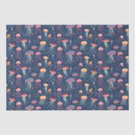 Papel De Seda Padrão repetitivo da vida no mar das águas-vivas c