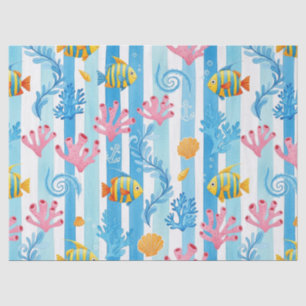 Papel De Seda Padrão Retro Náutico de Aquarela (11)