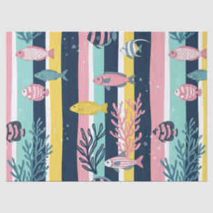 Papel De Seda Padrão Retro Náutico de Aquarela (7)