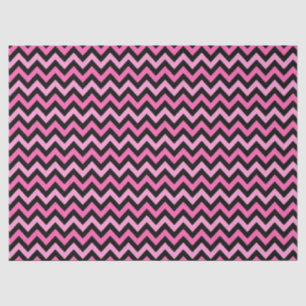 Papel De Seda Padrão Rosa Chevron de Conscientização do Câncer d