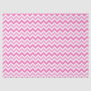 Papel De Seda Padrão Rosa Chevron de Conscientização do Câncer d