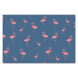 Papel De Seda padrão rosa do flamingo em azul