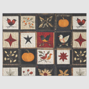 Papel De Seda Padrão Rustic Autumn Quilt   Colheita de Motifs Fo