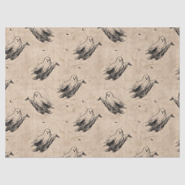 Papel De Seda Padrão Rustic Vintage Ghost (2) (Frente )
