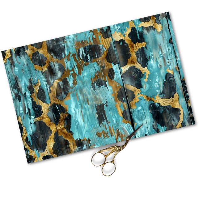 Papel De Seda Padrão Rustic Western Cowgirl Chic Animal (Criador carregado)