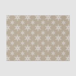 Papel De Seda Padrão Rustic White Faux Burlap Snowflake