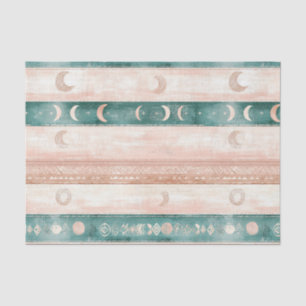 Papel De Seda Padrão Rústico do Sol e da Lua para Vida Espiritua