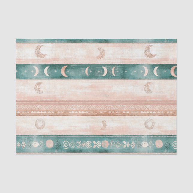 Papel De Seda Padrão Rústico do Sol e da Lua para Vida Espiritua (Frente )