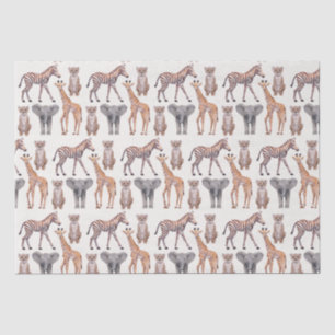 Papel De Seda Padrão Safari De Bebês