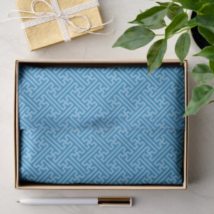 Papel De Seda Padrão Sayagata, japonês, azul e azul-bebê