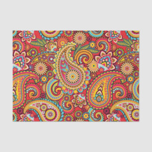 Papel De Seda Padrão sem costura da paisagem do Red Floral Bril