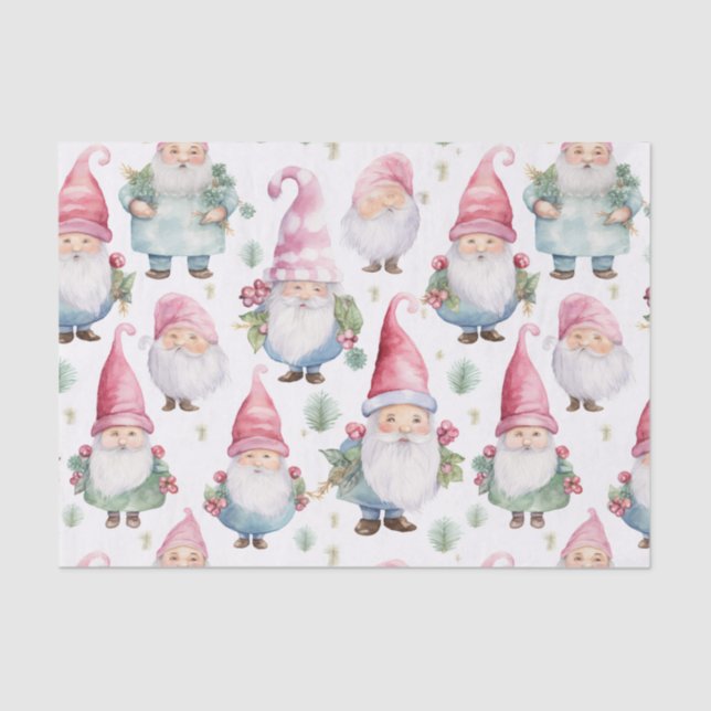 Papel De Seda Padrão sem costura do Gnome natalino (Frente )