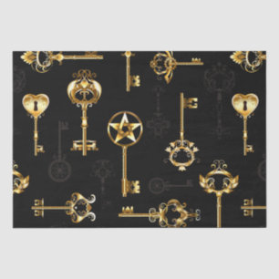 Papel De Seda Padrão sem falhas com chaves de Ouro