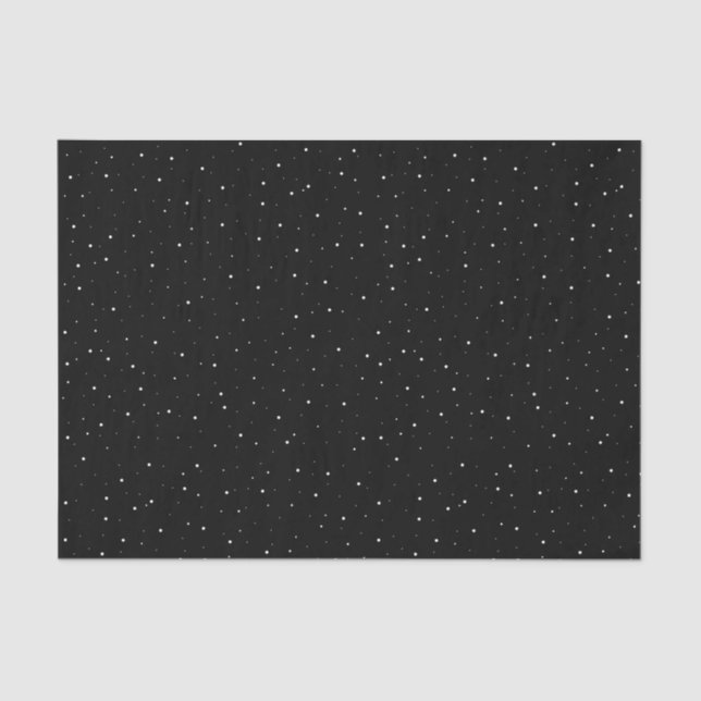 Papel De Seda Padrão Simples de Flocos de Neve Preto e Branco (Frente )