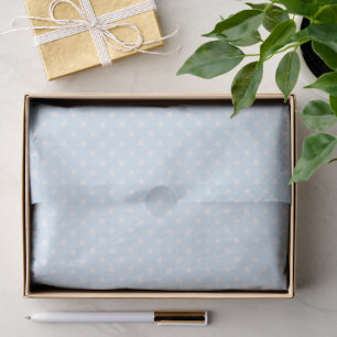 Papel De Seda Padrão Simples De Polkadots Brancos Em Azul Pálido