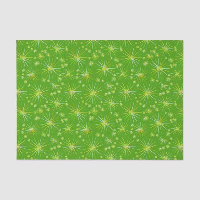 Papel De Seda Padrão Sputnik de meio século, Verde-Oliva (Frente )