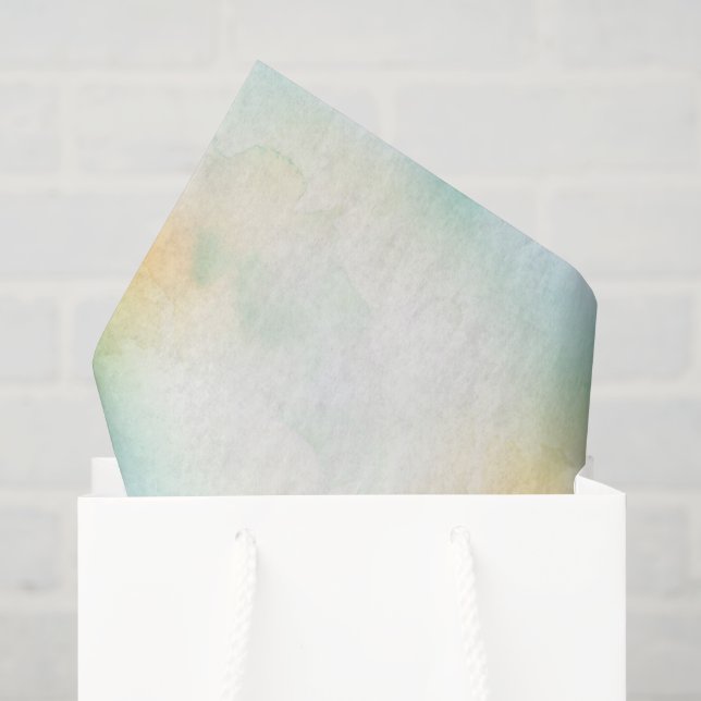 Papel De Seda Padrão tie-dye de pastel suave com azul (Sacola de presentes)