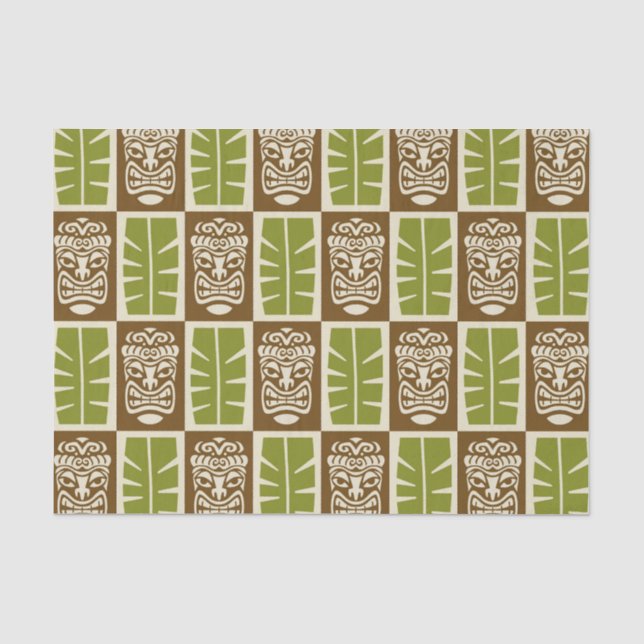 Papel De Seda Padrão Tiki (Frente )
