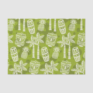 Papel De Seda Padrão Tiki Moderno de Meados do Século Retro