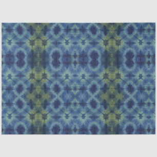 Papel De Seda Padrão Tradicional do Corante Amarelo Azul