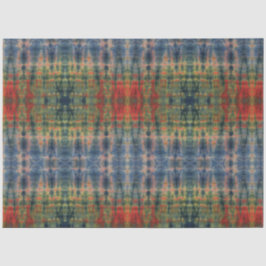 Papel De Seda Padrão Tradicional do Corante Verde Azul Étnico