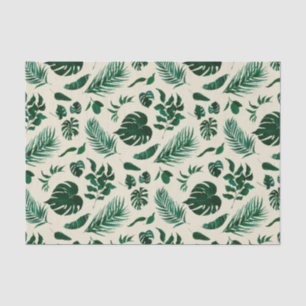 Papel De Seda Padrão Trendy Tropical Foliage Green Leaves