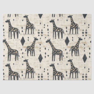 Papel De Seda Padrão Tribal Girafa Boho