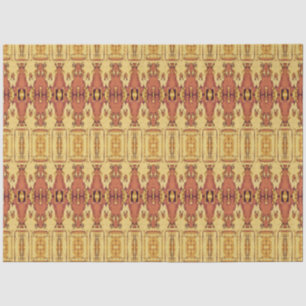 Papel De Seda Padrão Tribal Ocidental Amarelo de Ferrugem Caveir