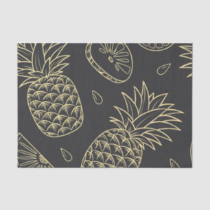 Papel De Seda Padrão Tropical de Abacaxi e Citros